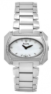 Bulova Women's 63R41 Diamond Accented Case White Dial Watch Bulova Women's 63R41 Diamond Accented Case White Dial Watch