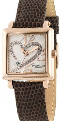 Stuhrling Original Women's 253.1145K2 Amour Aphrodite Courtly Diamond Swiss Brown Leather Strap Watch Stuhrling Original Women's 253.1145K2 Amour Aphrodite Courtly Diamond Swiss Brown Leather Strap Watch
