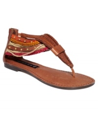 Get lost in the details. STEVEN by Steve Madden's Bonyta flat thong sandals feature tons of pretty braided and studded straps around the ankle. Get lost in the details. STEVEN by Steve Madden's Bonyta flat thong sandals feature tons of pretty braided and studded straps around the ankle.