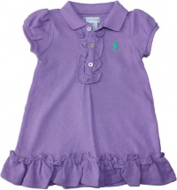 Ralph Lauren Layette Baby Girl's Ruffle Placket Dress (6 Month, Purple) Ralph Lauren Layette Baby Girl's Ruffle Placket Dress (6 Month, Purple)