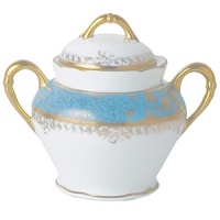 Inspired by the flamboyant designs of the 19th century, Eden Turquoise is both refined and sophisticated. This Limoges porcelain dinnerware service is a remarkable reproduction that captures the beauty of engraved gold work. Made in Limoges, France. Inspired by the flamboyant designs of the 19th century, Eden Turquoise is both refined and sophisticated. This Limoges porcelain dinnerware service is a remarkable reproduction that captures the beauty of engraved gold work. Made in Limoges, France.