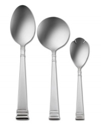 Elegant bands at tips and shanks of handles lend classic beauty to this modest set. Part of the Patterns for a Lifetime series, this collection will always be available for replacement. Includes a serving spoon, serving ladle and sugar spoon. Elegant bands at tips and shanks of handles lend classic beauty to this modest set. Part of the Patterns for a Lifetime series, this collection will always be available for replacement. Includes a serving spoon, serving ladle and sugar spoon.