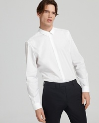 A crisp white button down shirt from Burberry, constructed in a comfortable stretch cotton. A crisp white button down shirt from Burberry, constructed in a comfortable stretch cotton.