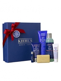 Rev him up to face every day with this collection of classic Kiehl's formulas for men. Collection includes Facial Fuel Energizing Face Wash (8.4 oz.), Ultimate Brushless Shave Cream White Eagle (5.0 oz.), Facial Fuel Energizing Moisture Treatment For Men (2.5 oz.), Facial Fuel No-Shine Moisturizing Lip Balm (0.17 oz.), Ultimate Man Body Scrub Soap (3.2 oz.) and Ultimate Strength Hand Salve (1 oz.). Rev him up to face every day with this collection of classic Kiehl's formulas for men. Collection includes Facial Fuel Energizing Face Wash (8.4 oz.), Ultimate Brushless Shave Cream White Eagle (5.0 oz.), Facial Fuel Energizing Moisture Treatment For Men (2.5 oz.), Facial Fuel No-Shine Moisturizing Lip Balm (0.17 oz.), Ultimate Man Body Scrub Soap (3.2 oz.) and Ultimate Strength Hand Salve (1 oz.).