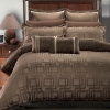 7PC- King/Cal-King Janet Jacquard Duvet Cover Set By Hotel Collection