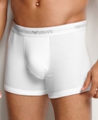 The classic cotton boxer brief, in a convenient three pack from Emporio Armani. The classic cotton boxer brief, in a convenient three pack from Emporio Armani.