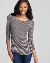 Stripes of varying widths embolden this Ella Moss tee, elevating it from a basic to a standout. Stripes of varying widths embolden this Ella Moss tee, elevating it from a basic to a standout.