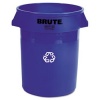 Rubbermaid Commercial Brute 32-Gallon Recycling Container, Legend Brute, Round, 27.25 Diameter, Blue