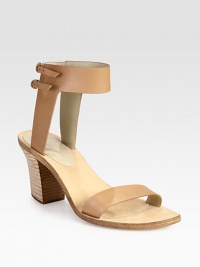 Adjustable ankle straps top this city-cool design constructed of ultra-smooth leather. Stacked heel, 3 (75mm)Leather upperAdjustable ankle strapsLeather lining and solePadded insoleImported Adjustable ankle straps top this city-cool design constructed of ultra-smooth leather. Stacked heel, 3 (75mm)Leather upperAdjustable ankle strapsLeather lining and solePadded insoleImported