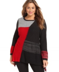 Pair your leggings with Style&co.'s long sleeve plus size sweater, punctuated by a handkerchief hem. Pair your leggings with Style&co.'s long sleeve plus size sweater, punctuated by a handkerchief hem.
