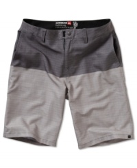 Unique land to water shorts by Quiksilver are water repellent and stylishly tonal. Unique land to water shorts by Quiksilver are water repellent and stylishly tonal.