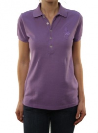 Ralph Lauren Sport Women's Cap Sleeve Polo Shirt Purple w/Purple Big Pony-Small