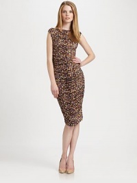 A lively print adorns this figure-flaunting dress. It would make a welcomed addition to any wardrobe.BoatneckSleevelessAllover printFlattering ruchingAbout 38 from shoulder to hem95% viscose/5% elastaneDry cleanImported Model shown is 5'10 (177cm) wearing US size Small. A lively print adorns this figure-flaunting dress. It would make a welcomed addition to any wardrobe.BoatneckSleevelessAllover printFlattering ruchingAbout 38 from shoulder to hem95% viscose/5% elastaneDry cleanImported Model shown is 5'10 (177cm) wearing US size Small.