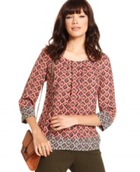 With contrast prints, this RACHEL Rachel Roy blouse is perfect for adding a pop of pattern to your fall look! With contrast prints, this RACHEL Rachel Roy blouse is perfect for adding a pop of pattern to your fall look!