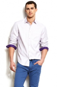 Armani Exchange Mens Contrast Cuff Checked Shirt Armani Exchange Mens Contrast Cuff Checked Shirt