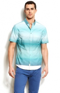 Armani Exchange Mens Short Sleeve Ombre Stripe Shi Armani Exchange Mens Short Sleeve Ombre Stripe Shi