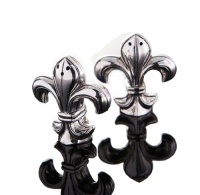 Mud Pie Fleur De Lis Salt And Pepper Set, 2-1/4-Inch Mud Pie Fleur De Lis Salt And Pepper Set, 2-1/4-Inch