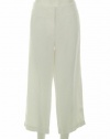 Eileen Fisher Cropped Trouser with Yoke White 8