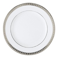 Beautiful, white Limoges porcelain with a dynamic platinum border, the geometric motif of the Athena collection creates a dimensional and graphic appearance. Also available with gold border. Beautiful, white Limoges porcelain with a dynamic platinum border, the geometric motif of the Athena collection creates a dimensional and graphic appearance. Also available with gold border.