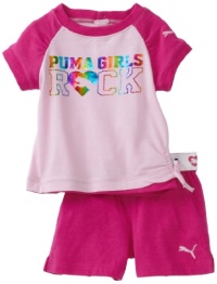 Puma - Kids Baby-girls Infant Reglan Tee And Jersey Short Set, Pink, 24 Months Puma - Kids Baby-girls Infant Reglan Tee And Jersey Short Set, Pink, 24 Months