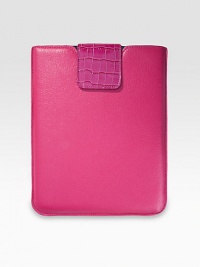 This sleek, stylish leather case has a snap tab and chamois-cloth lining to secure and protect your first- or second-generation iPad.Hand-crafted leatherAccommodates all iPad models8½W X 10HMade in USA This sleek, stylish leather case has a snap tab and chamois-cloth lining to secure and protect your first- or second-generation iPad.Hand-crafted leatherAccommodates all iPad models8½W X 10HMade in USA