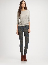 Petite rose print adds vintage charm to your favorite stretch-denim skinnies. THE FITRise, about 8Inseam, about 32THE DETAILSButton closureZip flyFive-pocket styleCotton/modal/LycraMachine washMade in USA of imported fabricModel shown is 5'11 (178cm) wearing US size 4. Petite rose print adds vintage charm to your favorite stretch-denim skinnies. THE FITRise, about 8Inseam, about 32THE DETAILSButton closureZip flyFive-pocket styleCotton/modal/LycraMachine washMade in USA of imported fabricModel shown is 5'11 (178cm) wearing US size 4.