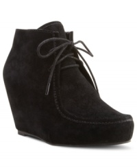 Luxury with a touch of height. DV by Dolce Vita's Pilar platform shooties feature a lace-up vamp and a cool squared out toe. Luxury with a touch of height. DV by Dolce Vita's Pilar platform shooties feature a lace-up vamp and a cool squared out toe.