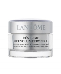 Skin Truth: Skin cells need to communicate with each other constantly. This communication is key to helping maintain the support structure that keeps the delicate skin of the neck and décolleté looking youthful. With age, this delicate skin is prone to losing definition and firmness. Lancôme Innovation New from Lancôme, Rénergie Lift Volumetry Neck features our unique GF-Volumetry™ complex, shown to help support cellular communication*. The neck profile appears remarkably lifted and tightened, revealing a more youthful-looking shape. See a dual-action lift for a volumetric result.