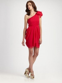 EXCLUSIVELY AT SAKS. Breezy silk chiffon lends a touch of elegance to this one-shoulder frock, accented with a top bow tie.Single shoulderGathered bodiceSet-in waistGathered split overlay at skirtAbout 19 from natural waistSilkDry cleanImportedModel shown is 5'9 (175cm) wearing US size Small. EXCLUSIVELY AT SAKS. Breezy silk chiffon lends a touch of elegance to this one-shoulder frock, accented with a top bow tie.Single shoulderGathered bodiceSet-in waistGathered split overlay at skirtAbout 19 from natural waistSilkDry cleanImportedModel shown is 5'9 (175cm) wearing US size Small.