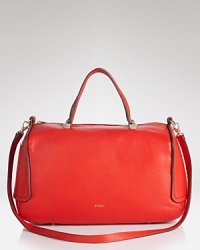 Workday ready but perfect for weekends too, this leather Furla satchel is the one that ties it all together. With it on your arm, you are ready for anything. Workday ready but perfect for weekends too, this leather Furla satchel is the one that ties it all together. With it on your arm, you are ready for anything.