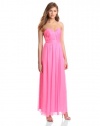 ABS Allen Schwartz Women's Strapless Shirred Bodice Gown