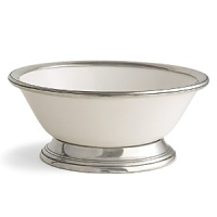 Arte Italicas best selling Tuscan Collection, the original pewter and ceramic dinnerware, combines white ceramic with our signature pewter trim. Hand-crafted in Italy of the highest quality materials, this classic collection translates seamlessly from traditional to contemporary, from casual to formal. Due to its popularity, the Tuscan line has grown to include more than 75 dinnerware items, serving pieces and accessories that can be mixed and matched with many of our product lines. Dishwasher safe on the low-heat setting. Please use non-abrasive detergents. Arte Italicas best selling Tuscan Collection, the original pewter and ceramic dinnerware, combines white ceramic with our signature pewter trim. Hand-crafted in Italy of the highest quality materials, this classic collection translates seamlessly from traditional to contemporary, from casual to formal. Due to its popularity, the Tuscan line has grown to include more than 75 dinnerware items, serving pieces and accessories that can be mixed and matched with many of our product lines. Dishwasher safe on the low-heat setting. Please use non-abrasive detergents.