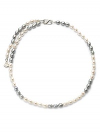 THE LOOKPearls collection8mm white and grey oval pearlsBee charm accentSterling silver setting S hook with latch closure THE MEASUREMENTLength, about 22ORIGINMade in USA THE LOOKPearls collection8mm white and grey oval pearlsBee charm accentSterling silver setting S hook with latch closure THE MEASUREMENTLength, about 22ORIGINMade in USA
