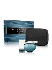 For the man on-the-go Bulgari introduces the AQVA Pour Homme Pouch Set. Set includes: Eau de toilette spray, 3.4 oz.; shampoo & shower gel, 2.5 oz. and a stylish toiletry case. Made in Italy. 
