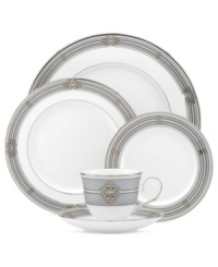 Lenox revives a classic pattern in the Ashcroft place setting. Intricate medallions, traditional beading and sumptuous platinum bring the best of the old-world design to today's formal tables. Lenox revives a classic pattern in the Ashcroft place setting. Intricate medallions, traditional beading and sumptuous platinum bring the best of the old-world design to today's formal tables.