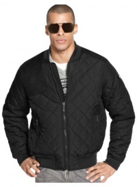 Sean John Nylon Men's Quilted Hunting Bomber Jacket Black Size M