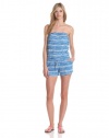 C&C California Women's Strapless Romper, Directoire Blue, Small