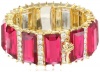 Betsey Johnson Iconic Baguette Fuchsia Baguette Stretch Bracelet, 7.5