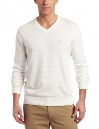 Nautica Men's All Over Stripe V-Neck Sweater Nautica Men's All Over Stripe V-Neck Sweater
