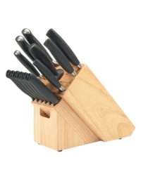 Lookin' sharp! Blades built for taking on every task with ease, each stain-resistant full-tang knife has a tapered design that glides effortlessly through a range of foods. Incredible balance, control and lifelong durability make each piece a go-to in your kitchen. Lifetime warranty. Lookin' sharp! Blades built for taking on every task with ease, each stain-resistant full-tang knife has a tapered design that glides effortlessly through a range of foods. Incredible balance, control and lifelong durability make each piece a go-to in your kitchen. Lifetime warranty.