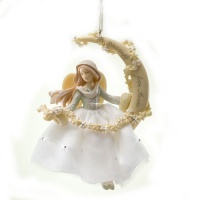Enesco Foundations Angel Sitting the Moon Ornament, 5-Inch Enesco Foundations Angel Sitting the Moon Ornament, 5-Inch