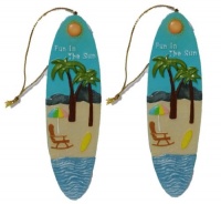 Set of 2 Fun in the Sun Beach Surfboard Christmas Ornmanents Set of 2 Fun in the Sun Beach Surfboard Christmas Ornmanents