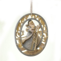 Enesco Foundations Santa Holding a Heart Ornament, 3-1/2-Inch Enesco Foundations Santa Holding a Heart Ornament, 3-1/2-Inch