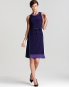 Celebrating classic femininity, this T Tahari dress flatters your curves with a cinched ribbon waist. Polish off the look with black pumps and a strand of pearls.