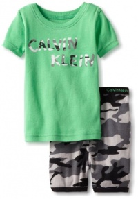 Calvin Klein Boys 2-7 2 Piece Camo Short Sleeve Short Set, Green, 3T Calvin Klein Boys 2-7 2 Piece Camo Short Sleeve Short Set, Green, 3T