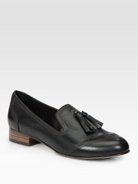 Distressed patent leather silhouette with double tassels and classic perforated details for a polished look. Stacked heel, 1 (25mm)Patent leather upperLeather lining and solePadded insoleImported Distressed patent leather silhouette with double tassels and classic perforated details for a polished look. Stacked heel, 1 (25mm)Patent leather upperLeather lining and solePadded insoleImported