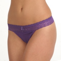 Angelina Dozen-Pack Solid Color Lace-Waist Thong/G-string