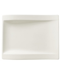Explore new shapes for your table with the innovative New Wave salad plate, featuring a unique, fluid silhouette crafted of premium Villeroy & Boch porcelain. Explore new shapes for your table with the innovative New Wave salad plate, featuring a unique, fluid silhouette crafted of premium Villeroy & Boch porcelain.