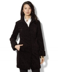 Cover up with Lauren Ralph Lauren's faux-shearling coat for stylish protection against the elements. Cover up with Lauren Ralph Lauren's faux-shearling coat for stylish protection against the elements.