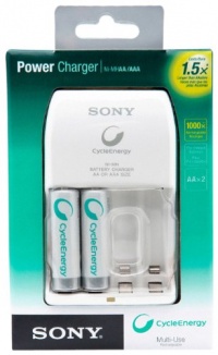 Sony Cycle Energy BCG34HLD2RN 1000 mAh Power Charger with 2 AA Pre-Charged Batteries Sony Cycle Energy BCG34HLD2RN 1000 mAh Power Charger with 2 AA Pre-Charged Batteries